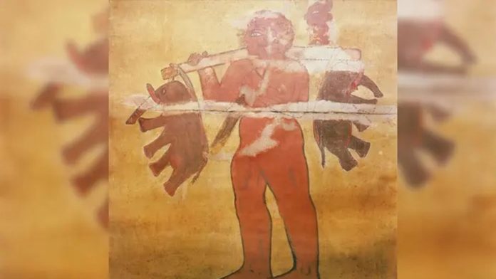 Mural na pirâmide Núbia mostra