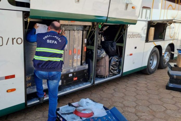 Sefa apreende R$ 25 mil em mercadorias em ônibus de passageiros no sudeste do Pará