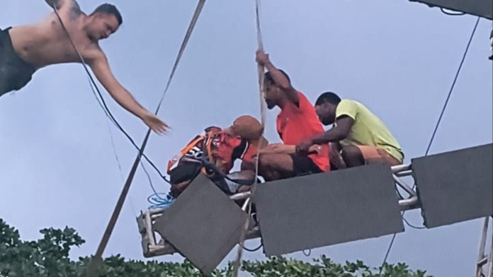 Funcionário de equipe de som sofre descarga elétrica durante montagem de estrutura em Portel (PA)